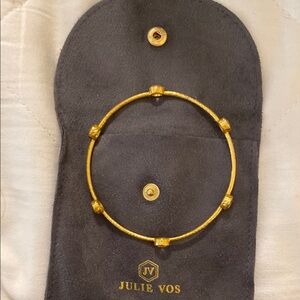 Julie Vos clear gem Bangle with dust bag